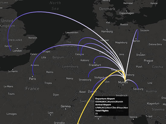 Business aviation flights from Munich in September 2021